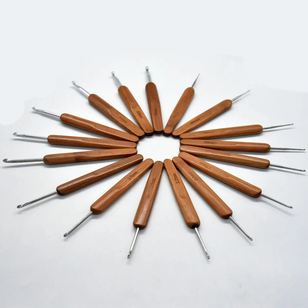 Premium Bamboo Crochet Hooks & Knitting Needles Set - Yarn Weaving & Crafting Tools (0.5mm-6.0mm)