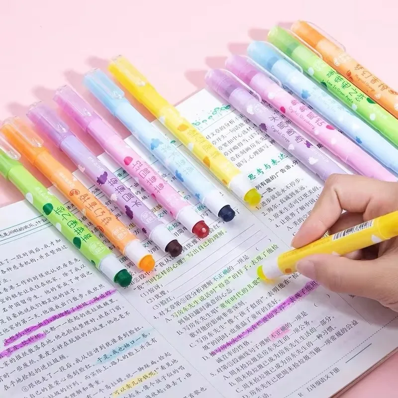 6 Colors/set Pastel Gel Highlighters Fragrance Bible Highlighters No Bleed Bible Art Markers Journaling School Supplies 6