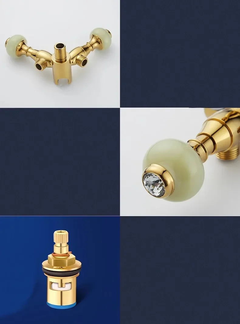Description Picture 4 of itemNew Wall Mounted Toilet Bidet Sprayer Set Brass Double Use Bathroom Toilet High Pressure Gun Gold Marble Handle