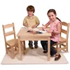 Solid Wood Table and 2 Chairs Set - Light Finish Furniture for Playroom 3