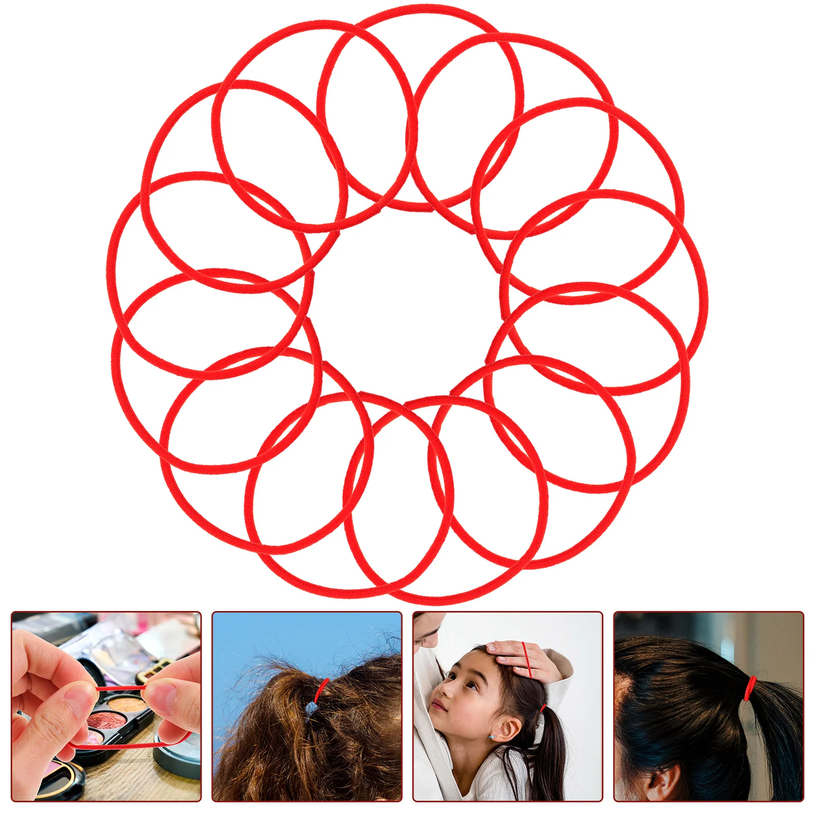 얇은 탄성 헤어 밴드, 빨간 구슬 탄성 타이, 고무 밴드, 작은 다채로운 사무용품, 버블 스트레치, 100 개