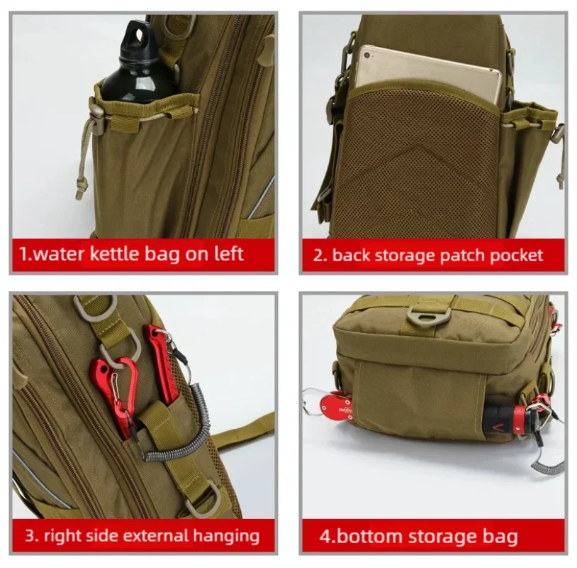 Description Picture 6 of itemFishing Tackle Bag Storage Organizer Multifunctional Waterproof for Men Women Waist Bag Fanny Pack for Camping Outdoor Sports