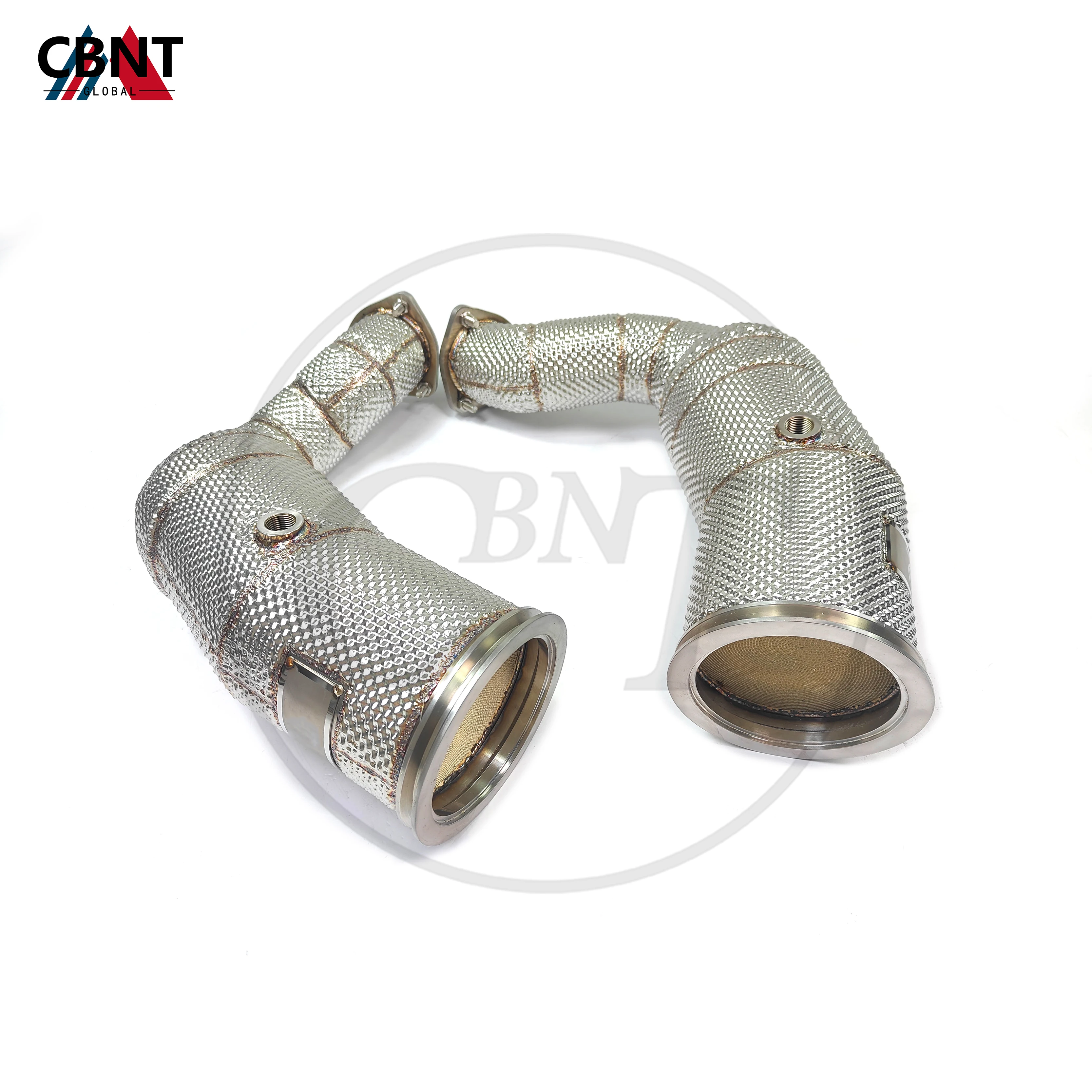 

CBNT Exhaust-pipe for Porsche Cayenne Turbo 4.0T 2019-2023 Exhaust System Performance Catted/Catless Downpipe with Heat Shield