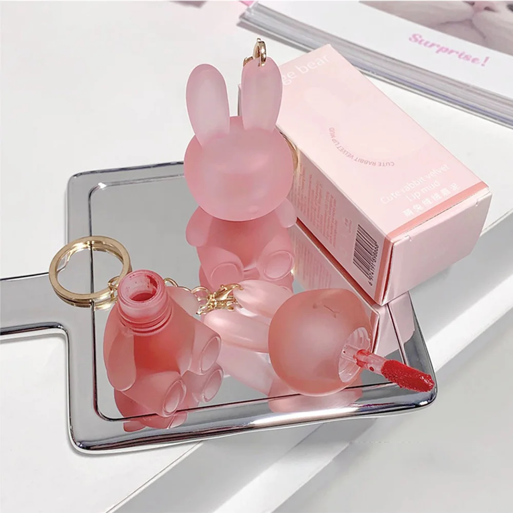 Lip Glaze Gege Bear Rabbit Matte Velvet Lip Clay Long lasting Color Non drying Lipstick