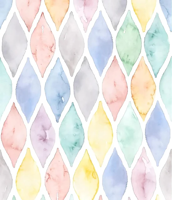 หลากสีเรขาคณิตวอลล์เปเปอร์ติดด้วยตนเองที่มีสีสันโค้งที่ถอดออกได้เปลือกและติดวอลล์เปเปอร์สําหรับเนอสเซอรี่เด็กตกแต่งห้อง DIY 1