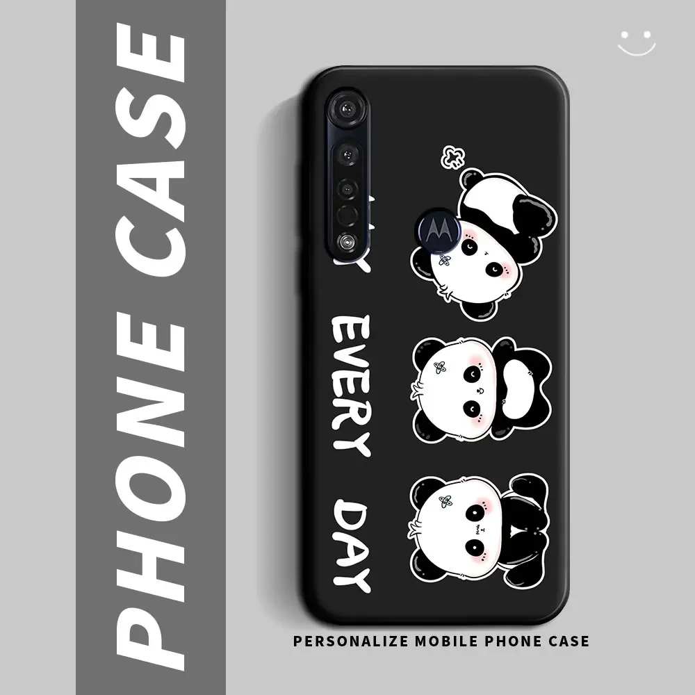 Cartoon Panda Shockproof Silicone Soft Phone Case for Motorola Moto G8 Series
