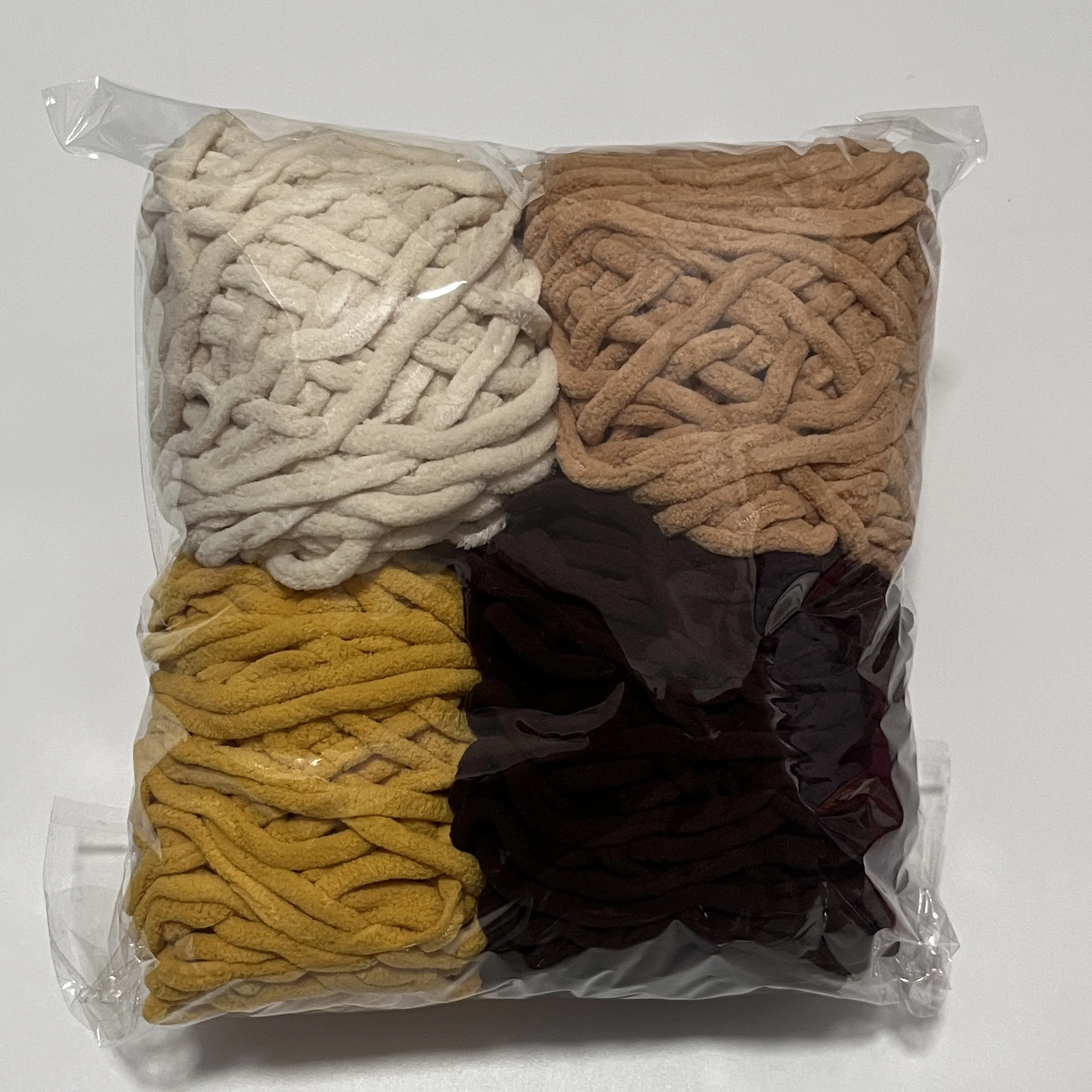 4pcs Ice Strip Line Set 400g Mix Color Chenille Knitting Yarn Kit DIY Wool Yarn for Handmade Scarf Blanket Slippers Thick Thread 6