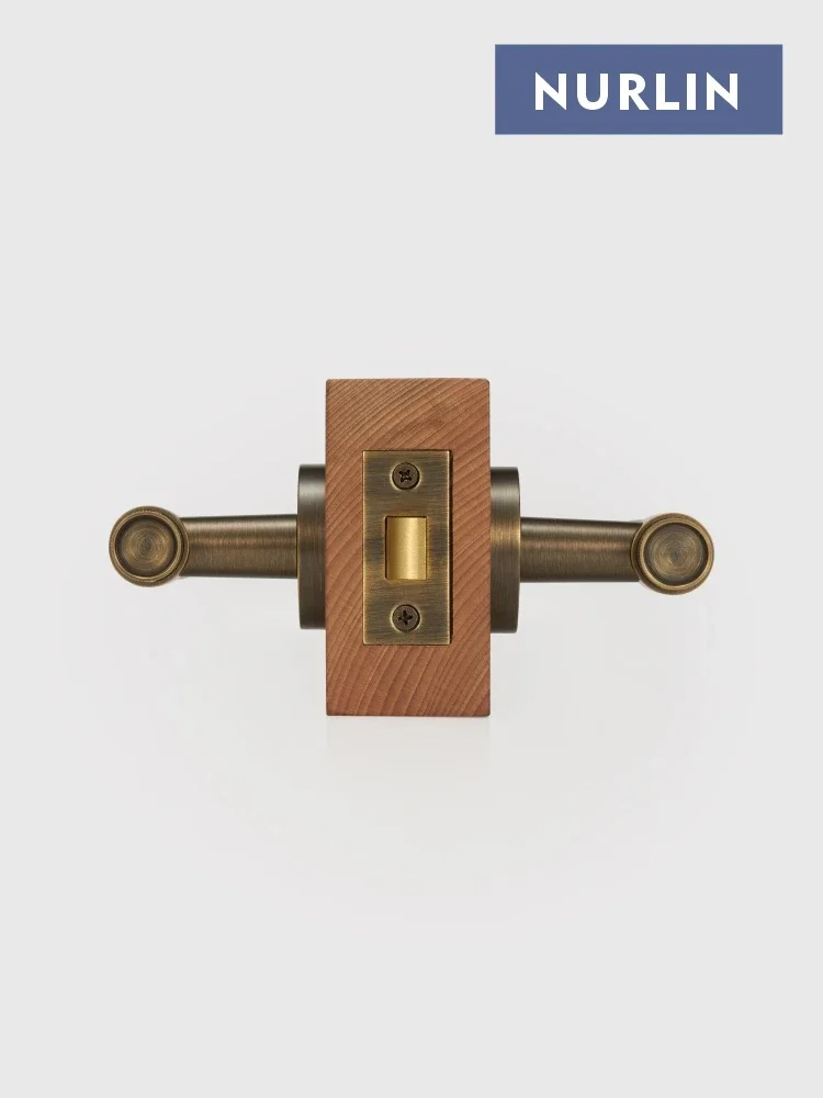 Nurlin Brass Knurled Interior Mortise Lock Dummy Passage Privacy European North American Structure Matte Gold Antique Brass