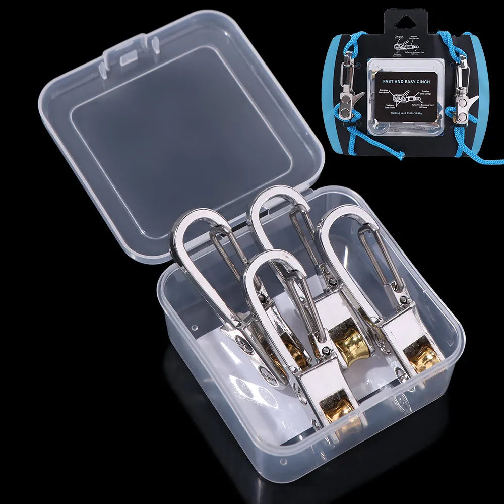 Lock Buckle Rope with Roller Tensioner 6 Hooks Heavy-duty Paracord Adjusters Quick Adjust Cam Technology Tie Down Rope Outdoor