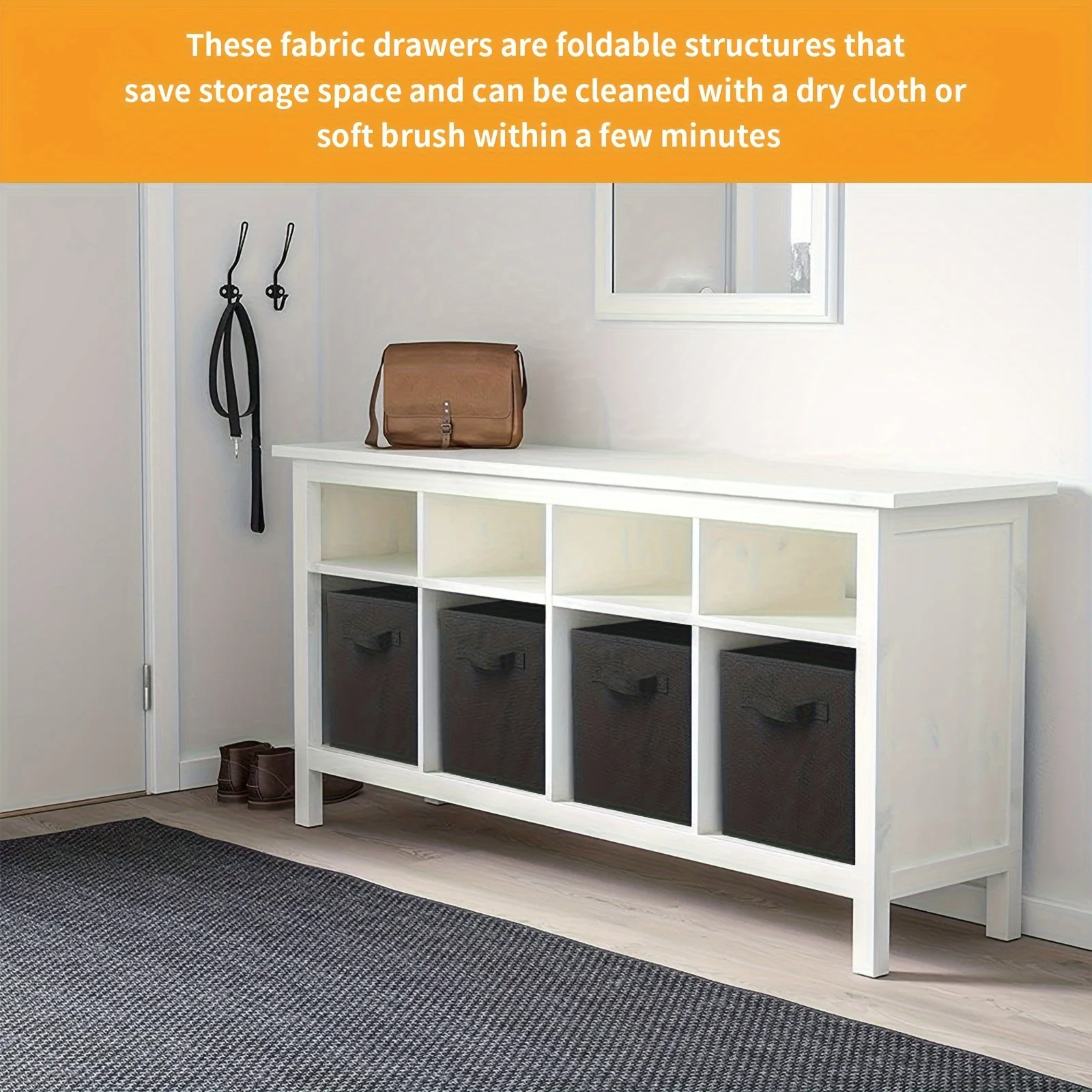 Canvas Storage Box Foldable Storage Box Miscellaneous Box Drawer Organizer Portable Wardrobe Organizing Solution