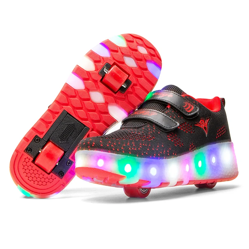 

Кроссовки роликовые для мальчиков и девочек, светодиодные, на одно колесо, светящиеся, для катания на роликах, обувь для детей