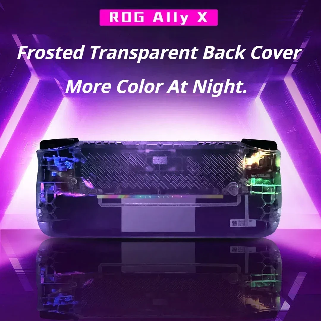 Rog ally x用の透明なバックプレート,シェルケースセット,熱放散