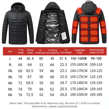 21 Areas Heated Jacket Men USB Electric Heating Jacket Ski Thermal Clothing for Outdoor Hunting Hiking Camping Skiing 6