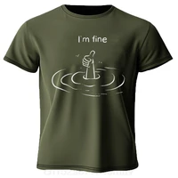 T'm Fine T-Shirt imprimé 100% coton t-shirts d'été pour hommes femmes surdimensionné décontracté hauts 3