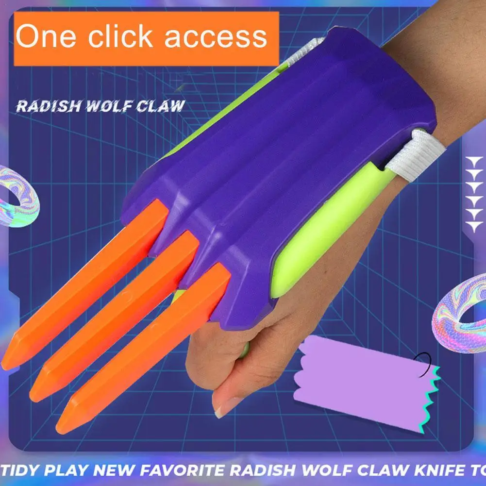 

Creative Radish Wolf Claw Scalable Toy Birthday Gift Trickster Radish Diamond Wolf Radish Fork War Police Decompression Toys