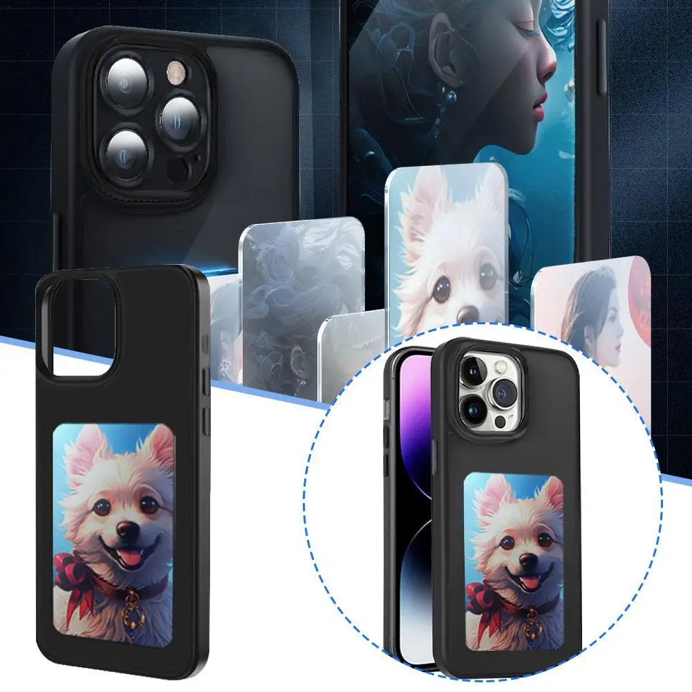 

Обновление DIY Дисплей Чехол для телефона для Iphone серии 15/14/13 E чернила защитный чехол для экрана телефона задняя крышка DIY шаблон дисплей