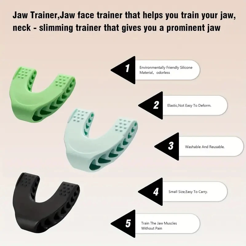 3pcs Silicone Facial Exerciser, Jawline Contouring Tool, Jaw Muscle Trainer To Shape and Strengthen The Neck