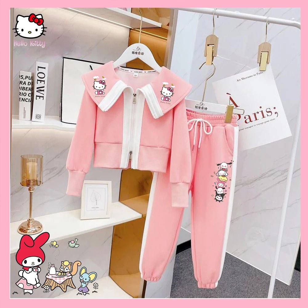 

2 шт./комплект, детский спортивный костюм «Hellokitty Melody Cinnamoroll»