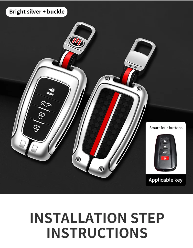 Zinc Alloy Car Remote Key Case Cover Shell Fob For Toyota Corolla Prius Camry CHR C-HR RAV4 Altis Land Cruiser Prado Accessories - Sbe9010dffe044b99ba73862460135efab
