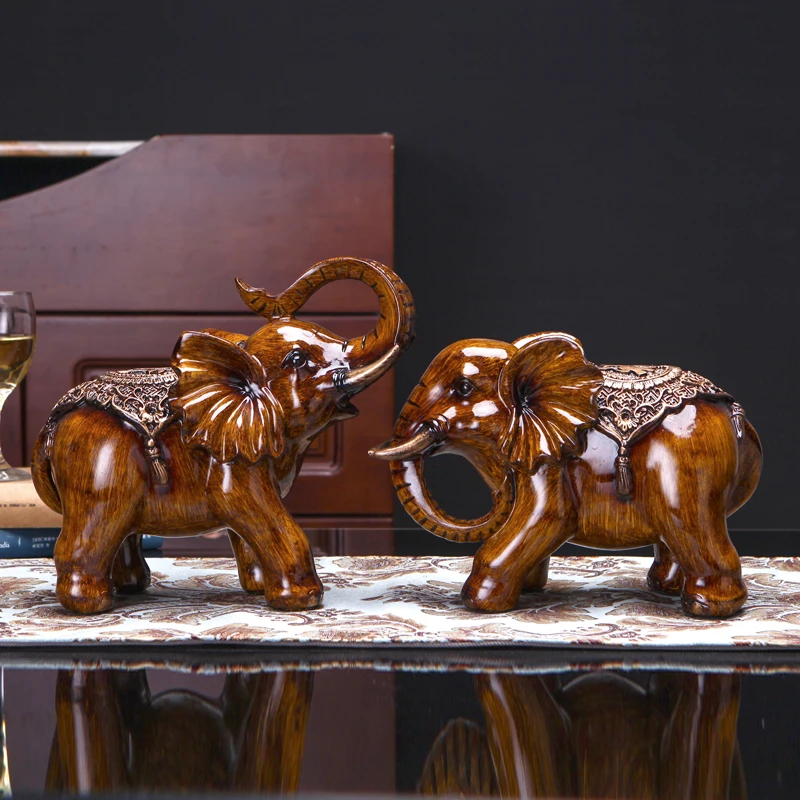 American Lucky Elephant Ornament Living Room TV Cabinet Ornament Opening Gift Elephant Model Room Soft Decoration