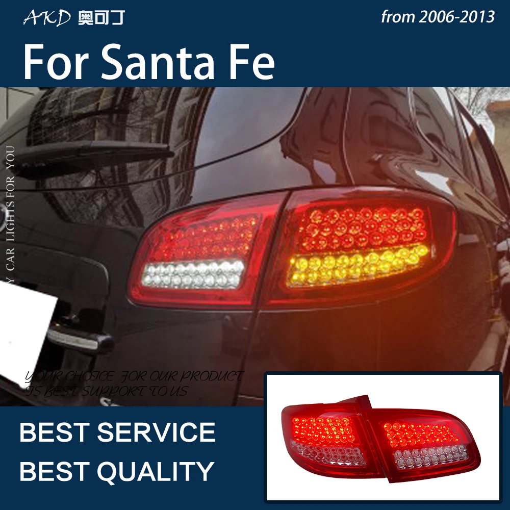Car Lights For Santa Fe 20062013 Ix45 Led Taillights Rear Fog Lamp