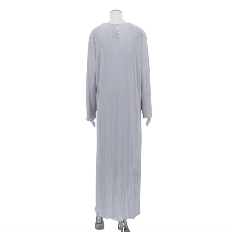 Vestido largo informal holgado para mujer, manga larga, básico, liso, alto, ropa de calle, blanco, de verano, a la moda