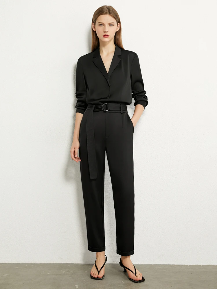 AMII Minimalism Two Piece Set Women 2023 Spring Office Lady Elegant Shirt+ High Waist Casual Loose Pant Separately 12331012 3