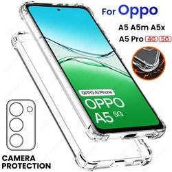 Clear Crystal Soft Silicone Shockproof Phone Case - Transparent Protective Back Cover for Oppo A6 Pro 5G (Transparent)