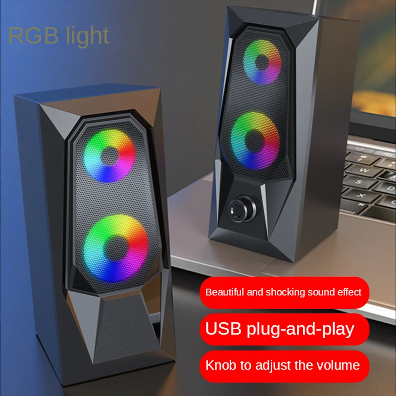 

Luminous RGB Desktop Computer Audio Usb Mini Laptop Speaker Multimedia