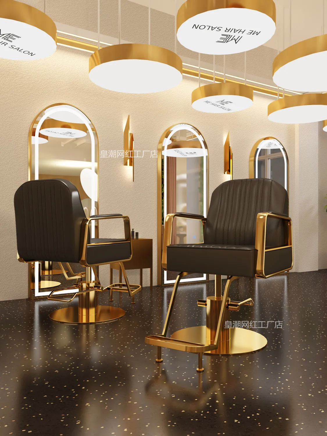Description Picture 2 of itemRecliner Barber Chairs Hairdressing Vanity Ergonomic Chair Luxury Makeup Stylist Silla De Barberia Beauty Salon Furnitures