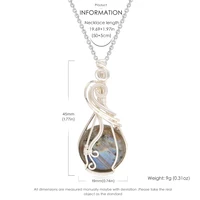 Labradorite arc-en-ciel pierre de lune pendentif en pierre précieuse fil de cuivre enveloppé Labradorite bijoux Labradorite collier avec chaîne et boîte 2