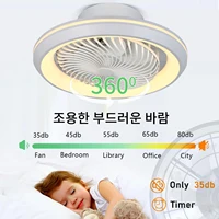 Lumière de ventilateur circulaire fermée à 6 vitesses avec télécommande, lumière de ventilateur de chambre à coucher, plafonnier de salle à manger de chambre à coucher de salon 3