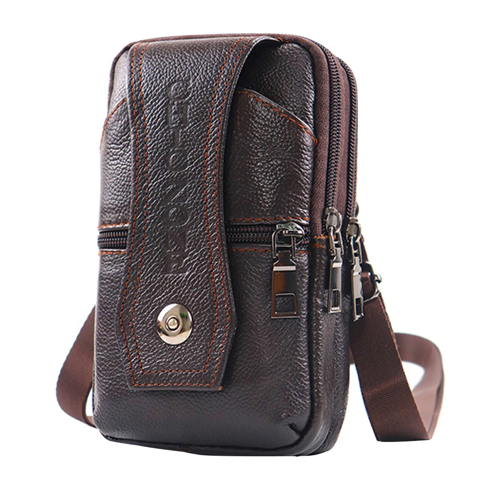 Fashion Men's Shoulder Bag Pu Leather Cell Phone Crossbody Bags