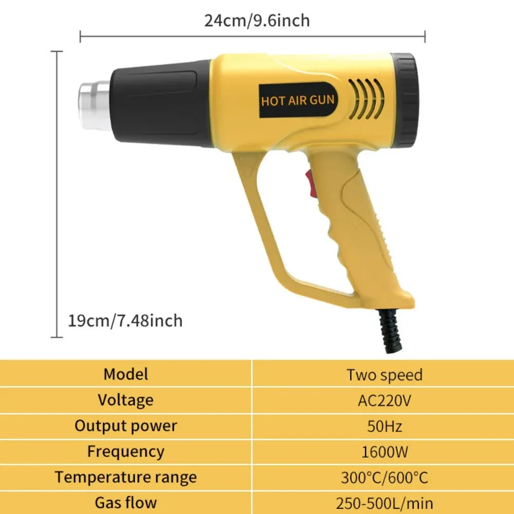 Hot Air Gun Heat Gun 2000W Handheld Industrial Grade Two Temperature Setting Home Decor Projects Crafting
