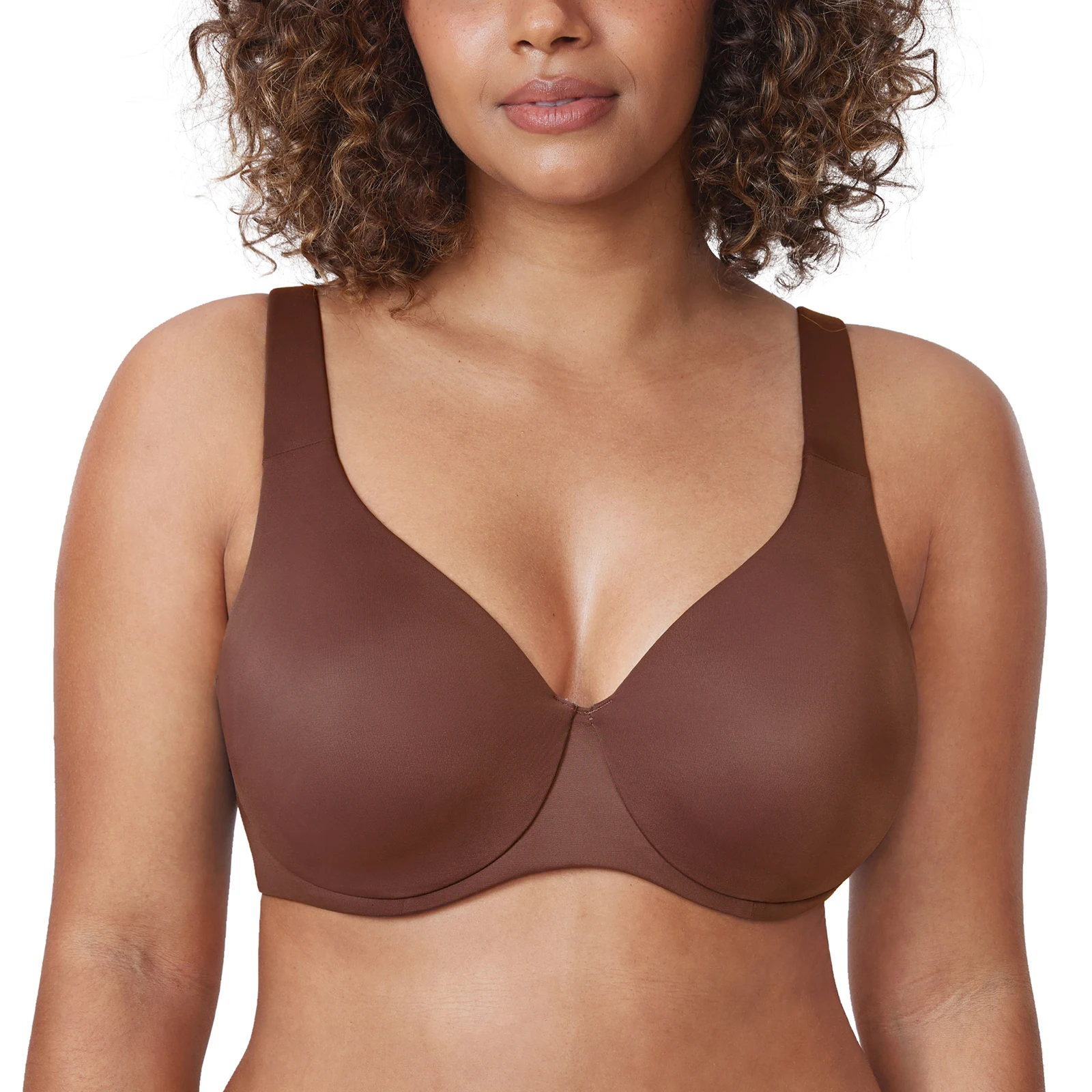 

Women's Plus Size Minimizer Bra Underwire Full Coverage Unlined Seamless Cup B C D DD E F G