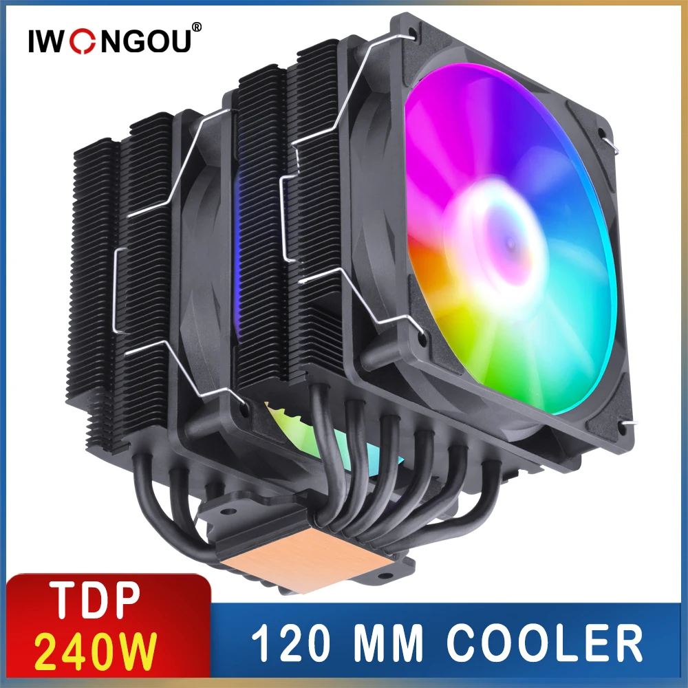 Iwonggou X99 Processore Cooler Rgb Silent Fans Cpu Coolers Am4 Air Cooler Cpu 6 Heatpipes Per Intel Lga 1700 2011 1200 1150 Am3