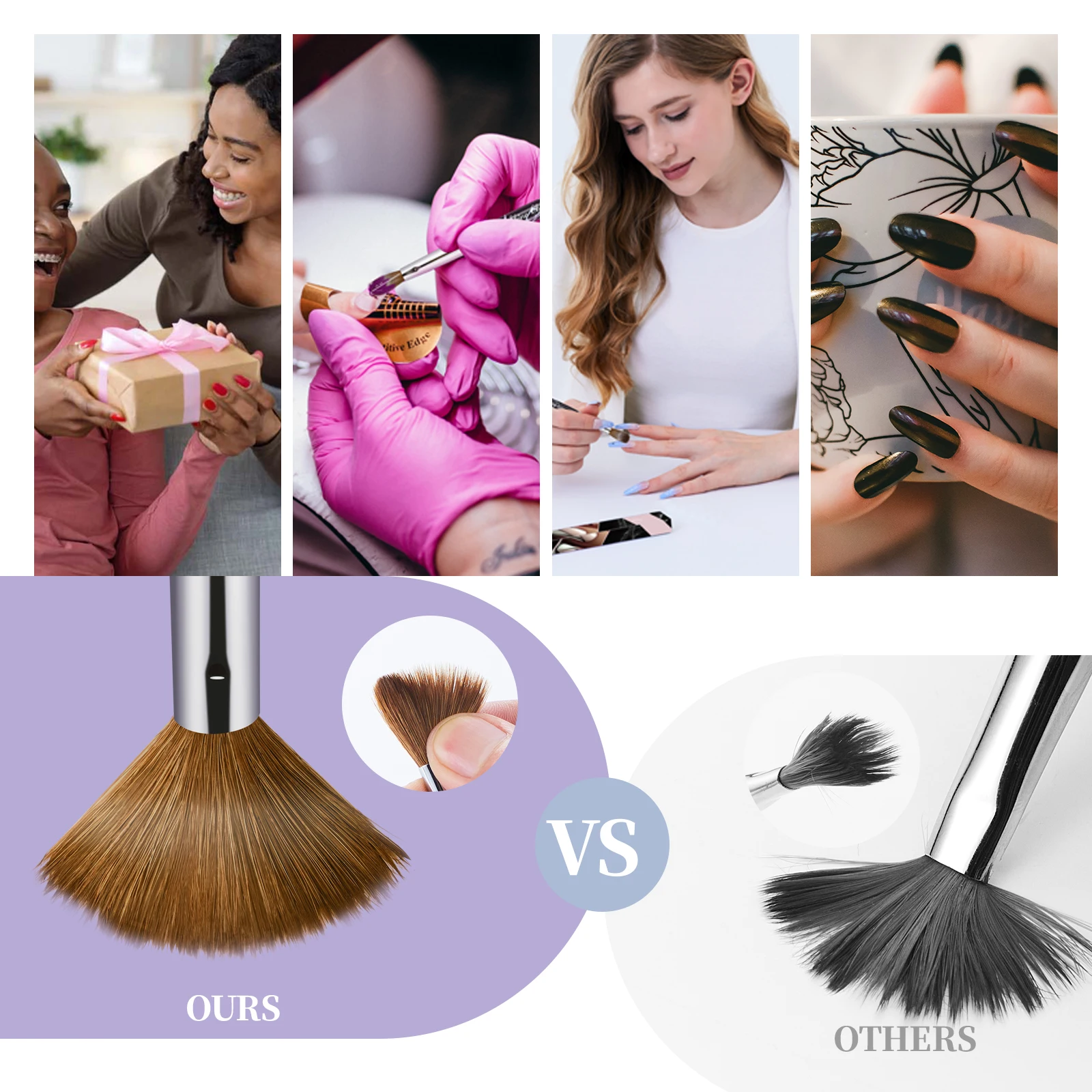 Shine Chance Acrylic Nail Art Brush, 100% Pure Kolinsky Hair Oval Nail Brush for Acrylic Application，Professional Nail Extension 5