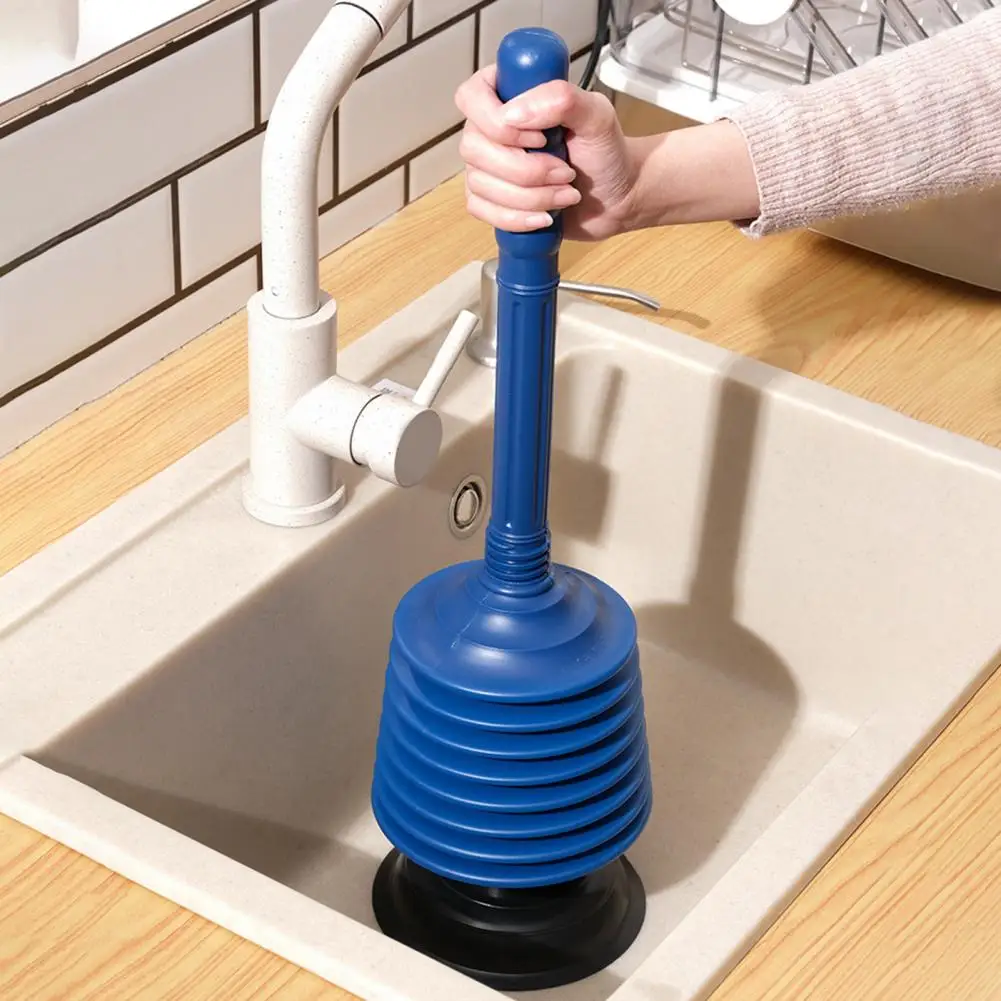 1 Pc Pipe Cleaning Manual Toilet Bowl Dredger Clog Remover Toilet Plunger High Pressure Thrust Strong Suction Cup Home Supplies