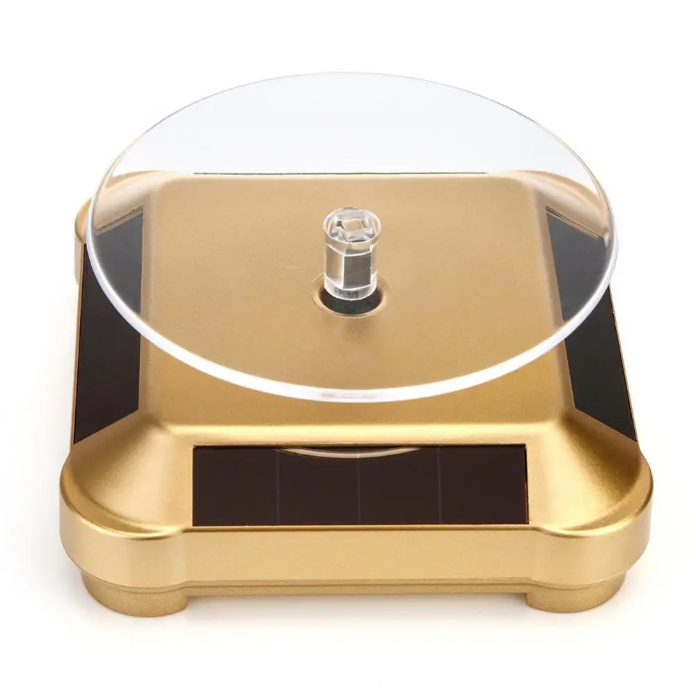 Jewelry Display Stand Rotating Display Stand Rotating Turntable Plate for Home Durable 1Pc Auto Rotating Turntable Stand Necklace Bracelet Watch Display Solar Showcase ABS Solar Display Stand for Ho