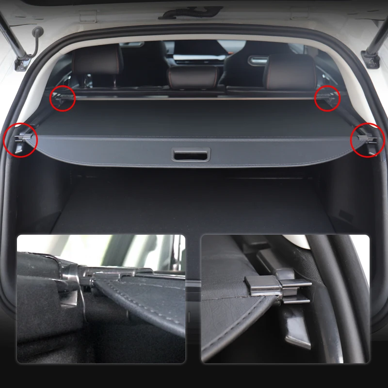Cadillac XT4 2018-2024 패킷 랙 용 개폐식 트렁크 카고 커버 Anti-Peeping Shield 개인 정보 보호 자동 인테리어 액세서리