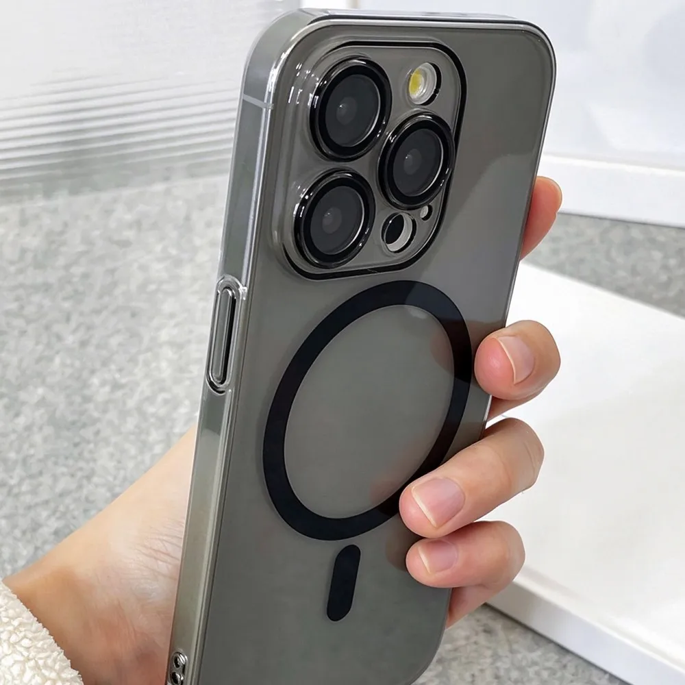 Ultra-Thin HD Clear Magnetic Wireless Charging Case - Slim Hard Plastic Cover