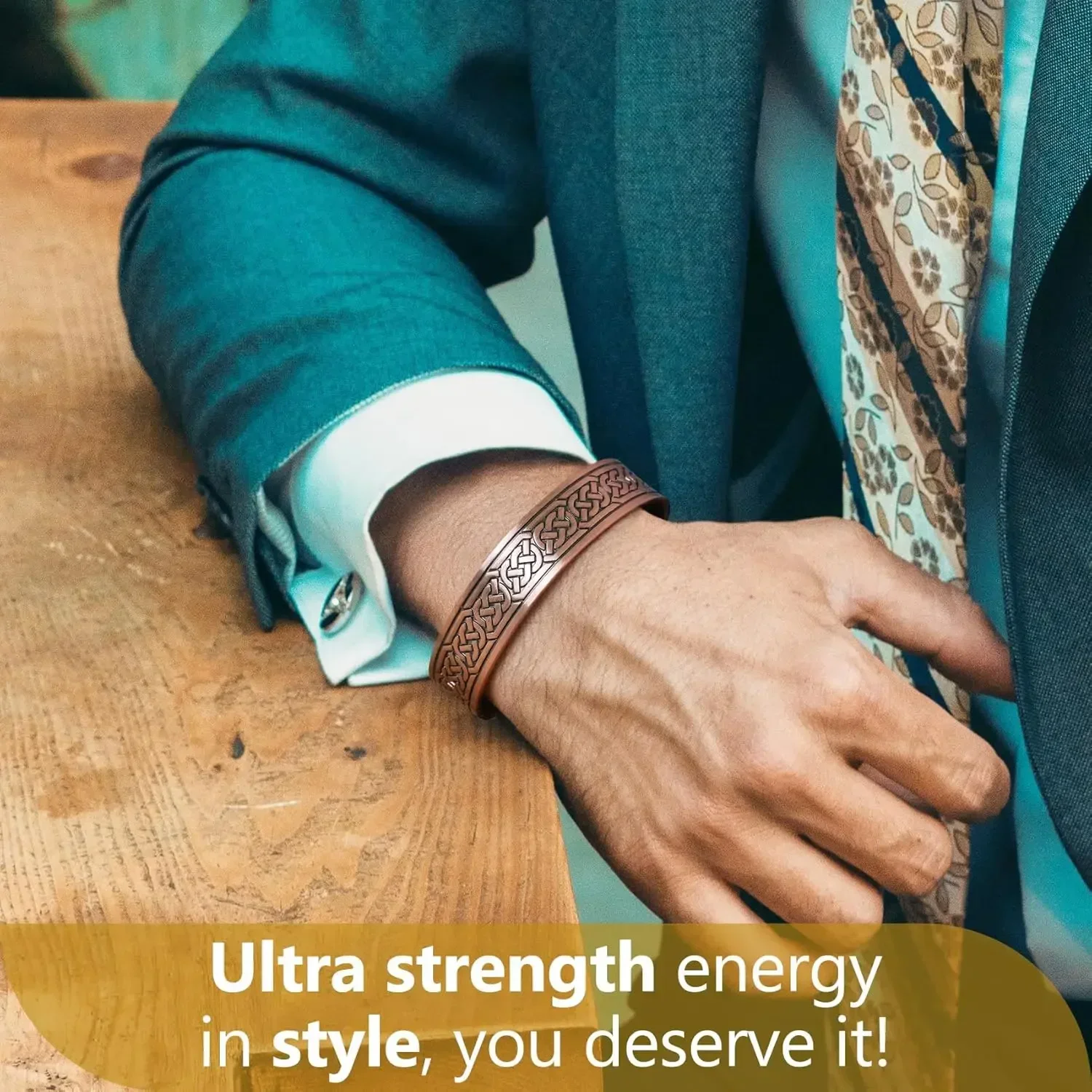 ARADOO Vintage Style Pure Copper Cuff Bracelets with 3500 Gauss Neodymium Magnetic Therapy Bangle Jewelry Gifts 2