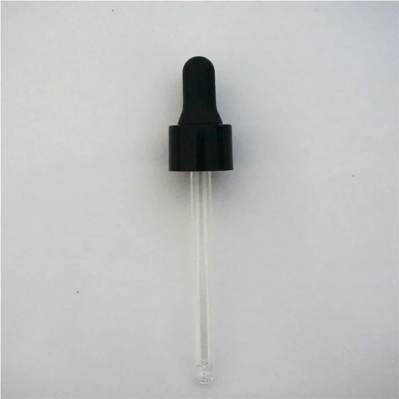 5-100ml 5/10/20pcs Essential Oil Bottles Cap 18/410 White/black Plastic Cover Dropper Lid Glue Head Lid with Glass Dropper Pipe