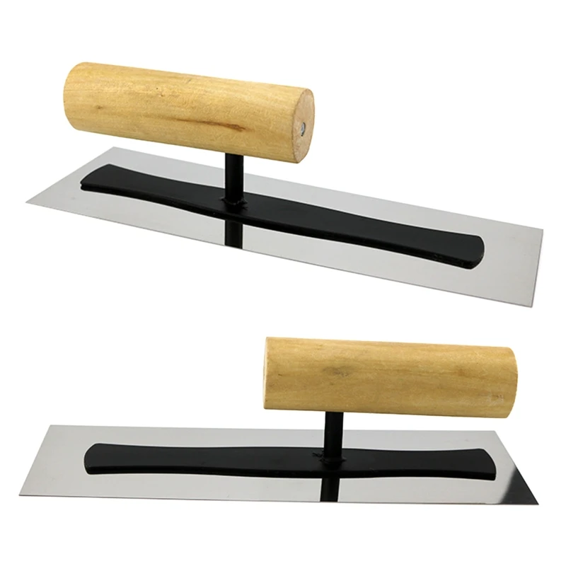 Stainless Steel Notch Tile Trowel Lightweight Hand Trowel Plastering Scrap Tools with Wooden Handle Construction