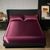 1pc Silk Satin Fitted Sheet Ice Silk Bed Cover Washed Silk Mattress Cover, Simmons Dust Cover, Comfortable and Soft /bed sheets 6