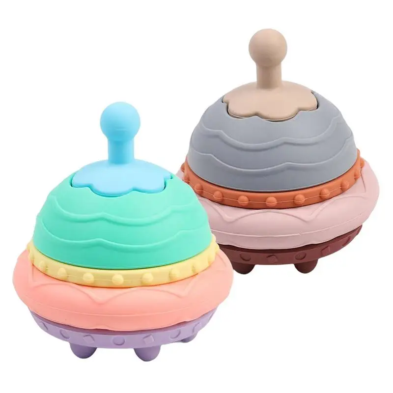 

Высококачественная силиконовая Штабелируемая игрушка в форме космического корабля Интерактивная сборка для родителей и детей строительные блоки игрушки для детей