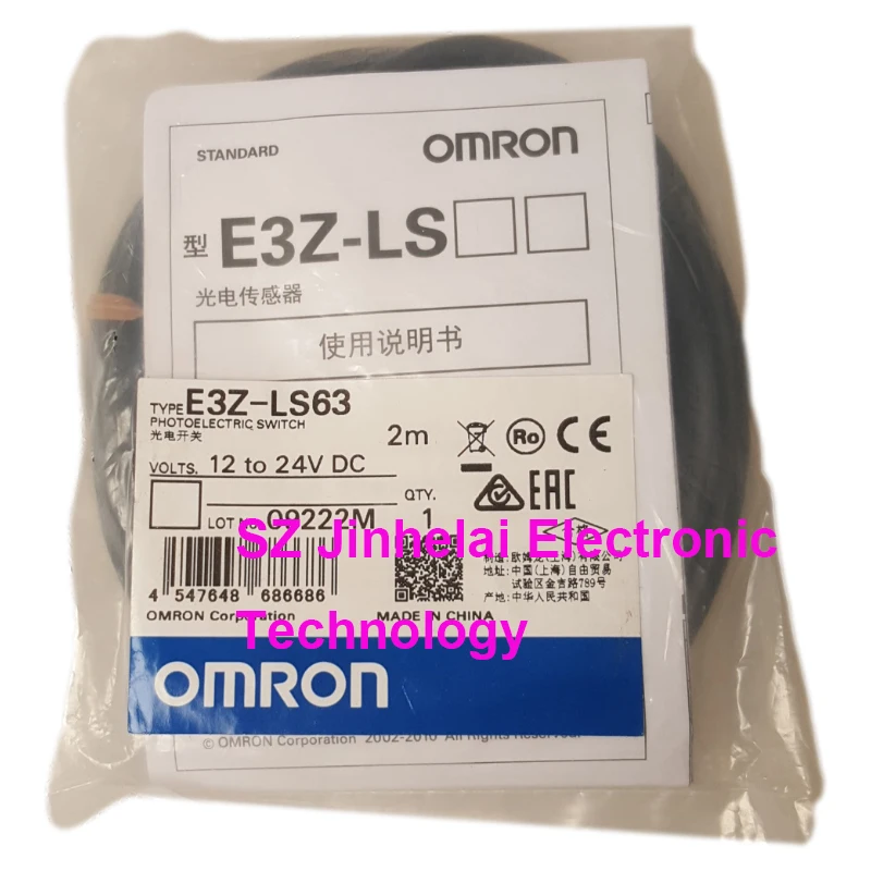 Omron-Sensor de Comutação Fotoelétrica, Slim, E3Z-LS63, E3Z-LL61,