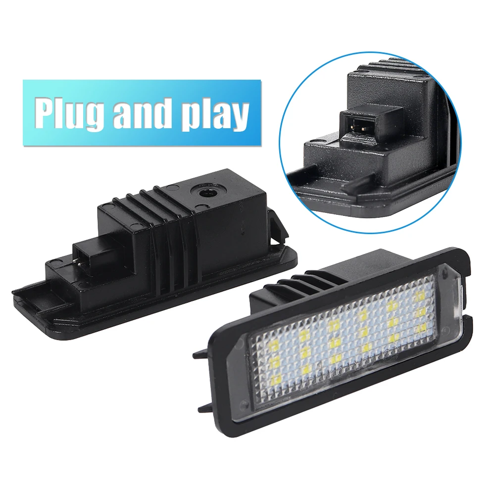 LED 자동차 번호판 전구 액세서리, VW 골프 4 5 6 7 MK4 MK5 MK6 MK7 Lupo 3L EOS 비틀 시로코 폴로 9N 6R 아마록용