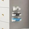 2/4pcs Wall Mounted No Hole Storage Tray Refrigerator Side Organizer Kitchen Shelf Cling Film Trash Bag Organizer 1