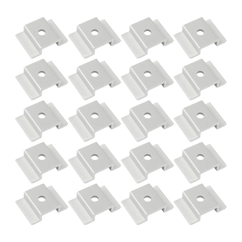 20/50Pcs Aluminum Alloy Solar Panel Clamp Adjustable Mid Clamp Solar Panel Mounting Bracket Clamp Support Accesssories